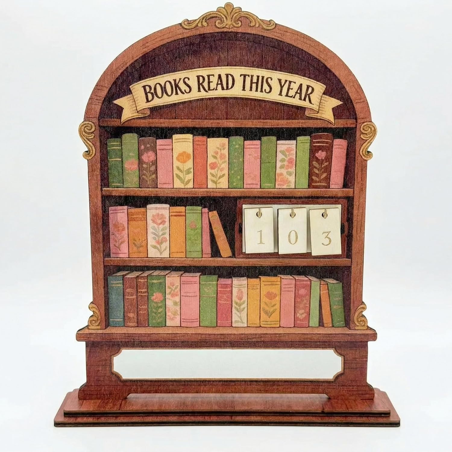 2 Pack Books Read This Year Counter, 9.8" Wooden Book Tracker for Bookshelf Decor, Aesthetic Bookish Gifts for Book Lovers Women, Bookworm Accessories, Book Club & Stocking Stuffers