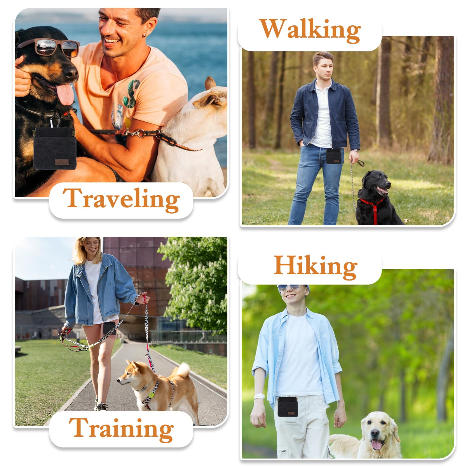 YUXIANLB Dog Training Pouch with Belt Clip, Adjustable Waist Treat Bag for Dog Walking, Obedience Classes Hiking, Portable Pet Snack Dispenser for Puppy Rewards, Park Visits and Training Accessories - image 3