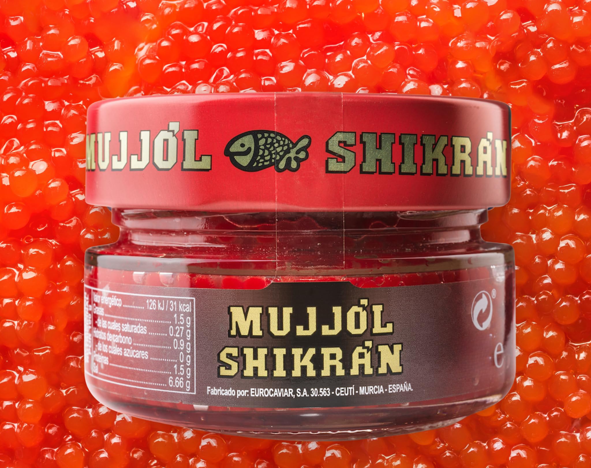 Eurocaviar - Shikran - Confezione Assaggio – 4 x 50 g di Perle di Caviali: Bottarga di Muggine Nera, Bottarga di Muggine Rossa, Salmone Affumicato, Acciughe + 200 ml di Champagne Senza Alcool – Set