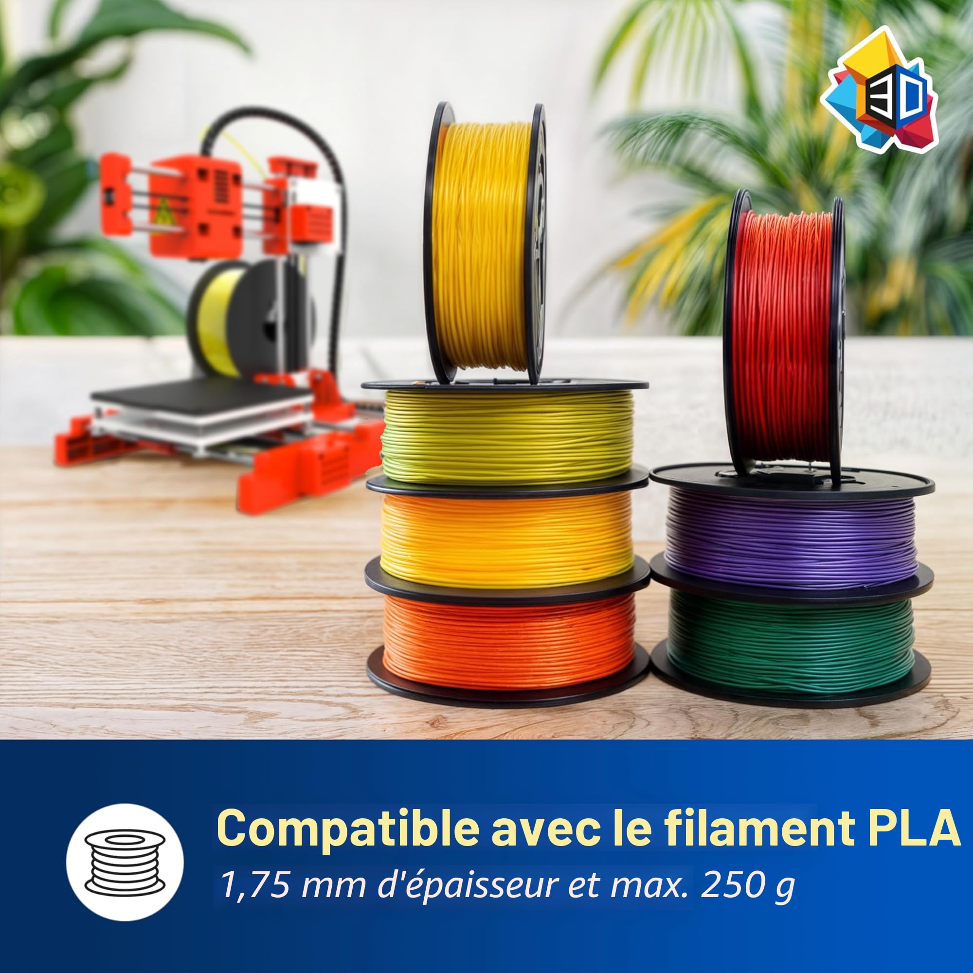 Silvergear® Imprimante 3D Haute Précision | Imprimante 3D pour Débutants avec Base d'impression Magnétique Amovible | Impression Silencieuse | Mini Imprimante 3D Légère et Portable avec Filament PLA