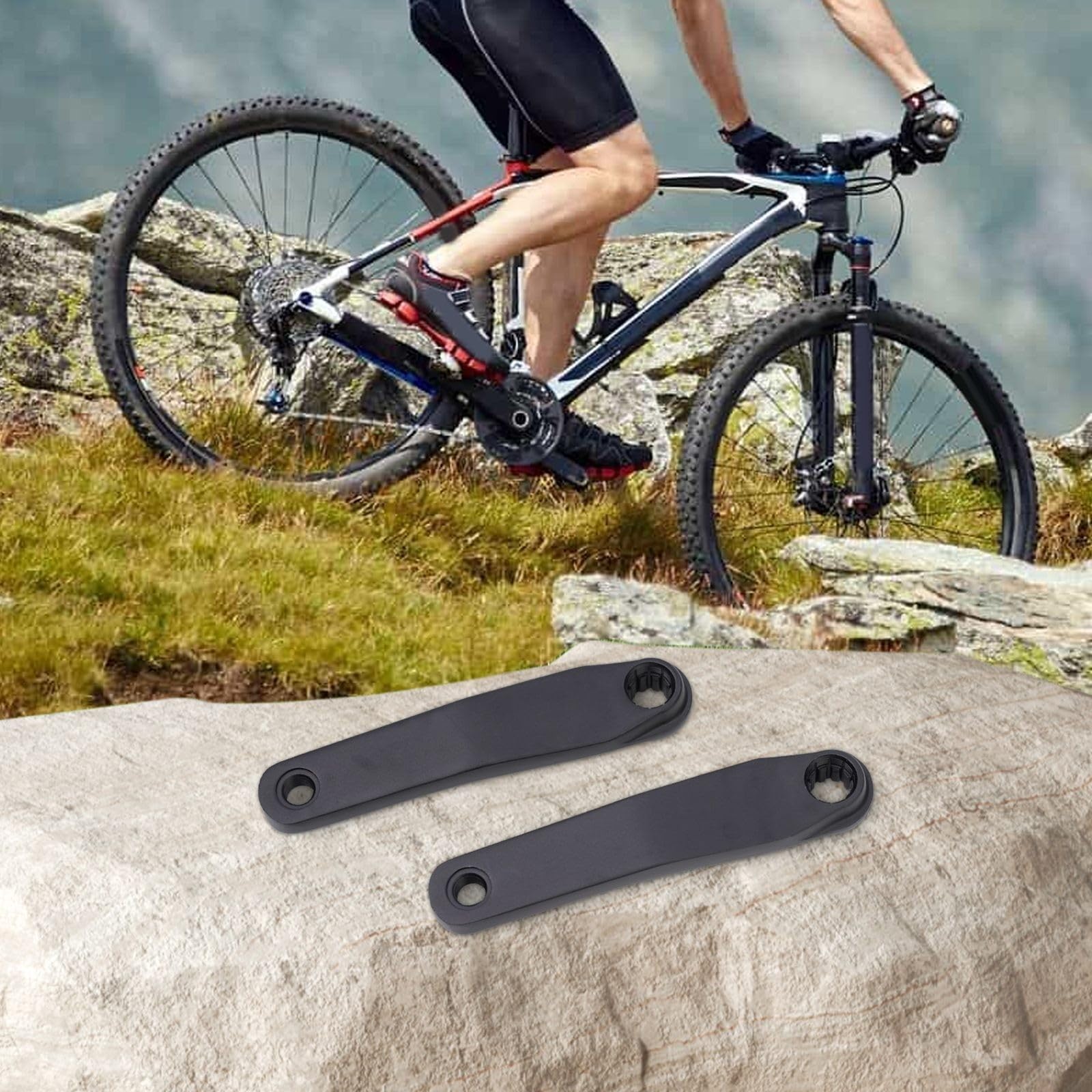 Evenoonest Crank Arm Pair for For ebike Central Motor Mounting Compatible with ISIS Bottom Bracket and For BNI ISIS Spindle Interface Standards (For-ISIS)