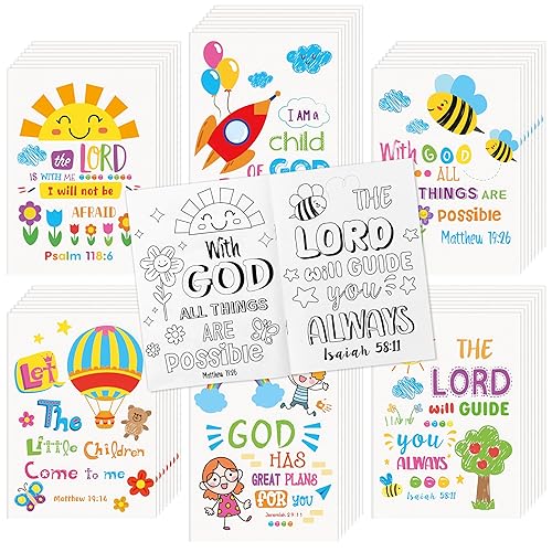 Dvbonike 48Pcs Religious Coloring Books - Bible Verses DIY Color-in