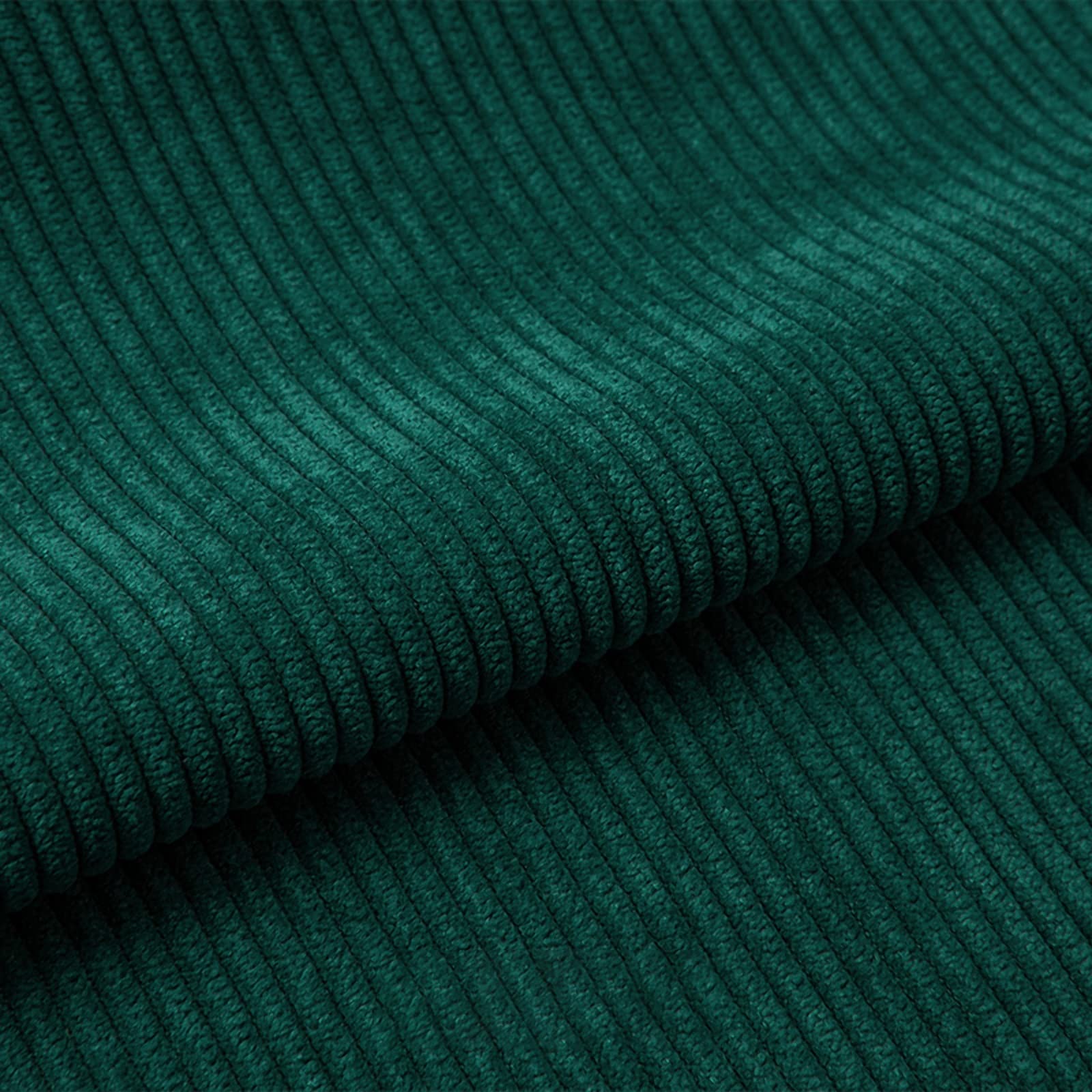 155cm Wide DIY Corduroy Material Fabric, Upholstery Sewing Craft Material Fabric, 22 Solid Colors, Polyester Washable, for Coat Shirt Dress Pants Costume Sofa Throw Pillow Covers ( Color : 08 Green ,
