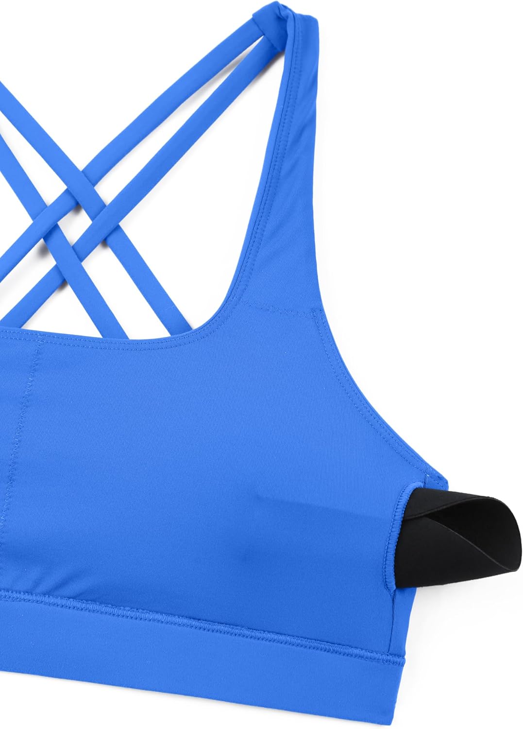 CRZ YOGA Butterbreeze Square Neck Sports Bras for Women - Strappy Thin Straps Workout Traning Padded Gym Halter Cami Top - Image 5