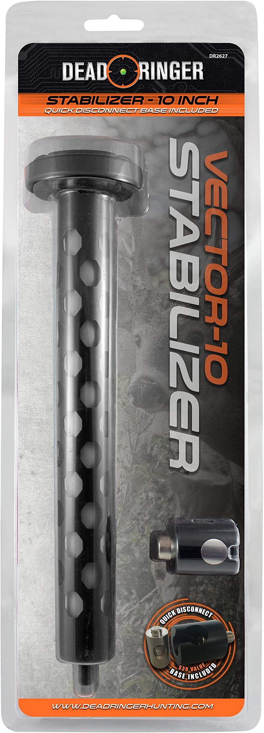 Dead Ringer Vector Bow Stabilizer with Quick Disconnect | Compound Black Bow Stabilizer