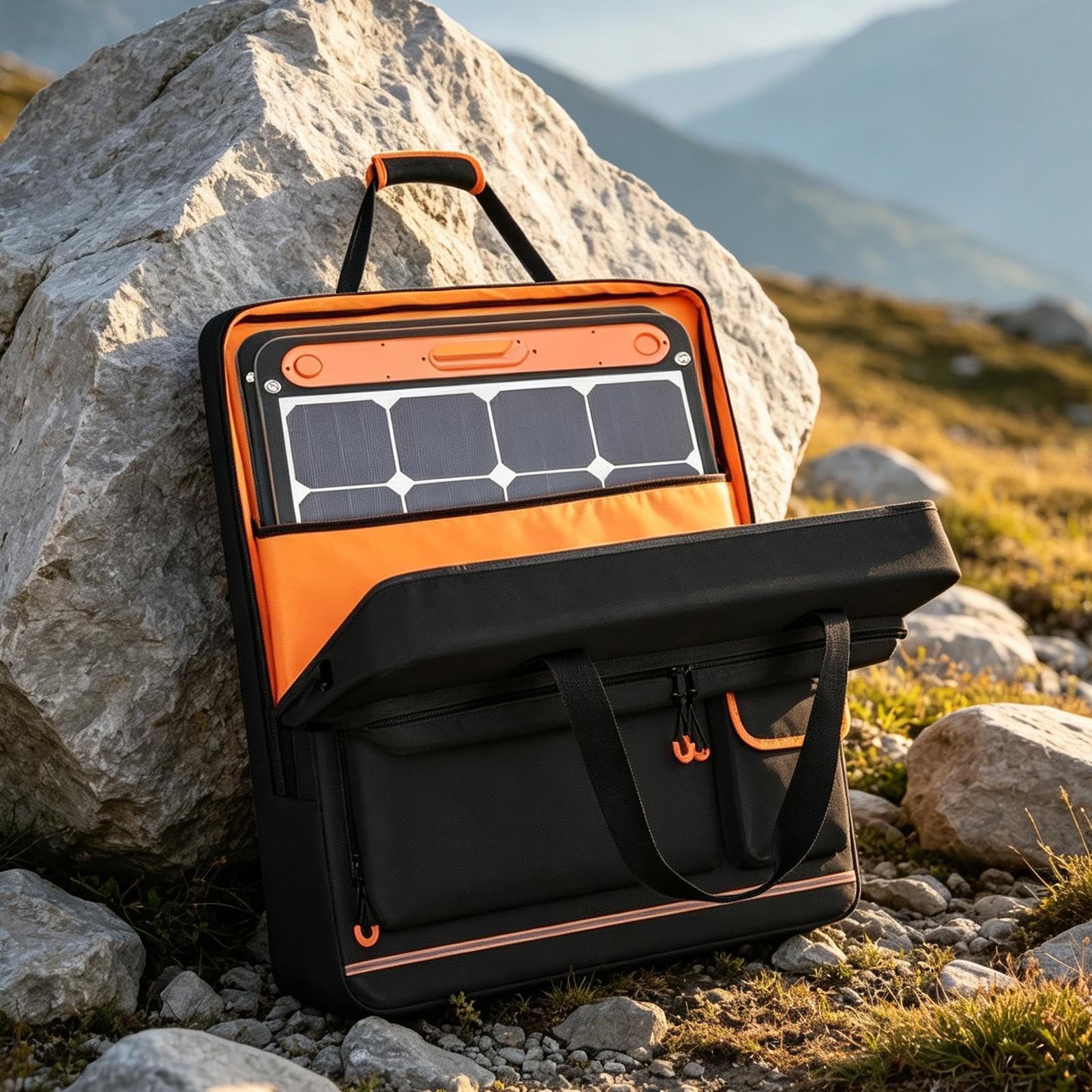 Bolsas para Paneles Solares Portador doble capa con cremallera gran | Estuche Viajero Para Paneles Solares para Hombres, Mujeres, Viajes al Aire Libre, Camping, RV y Senderismo