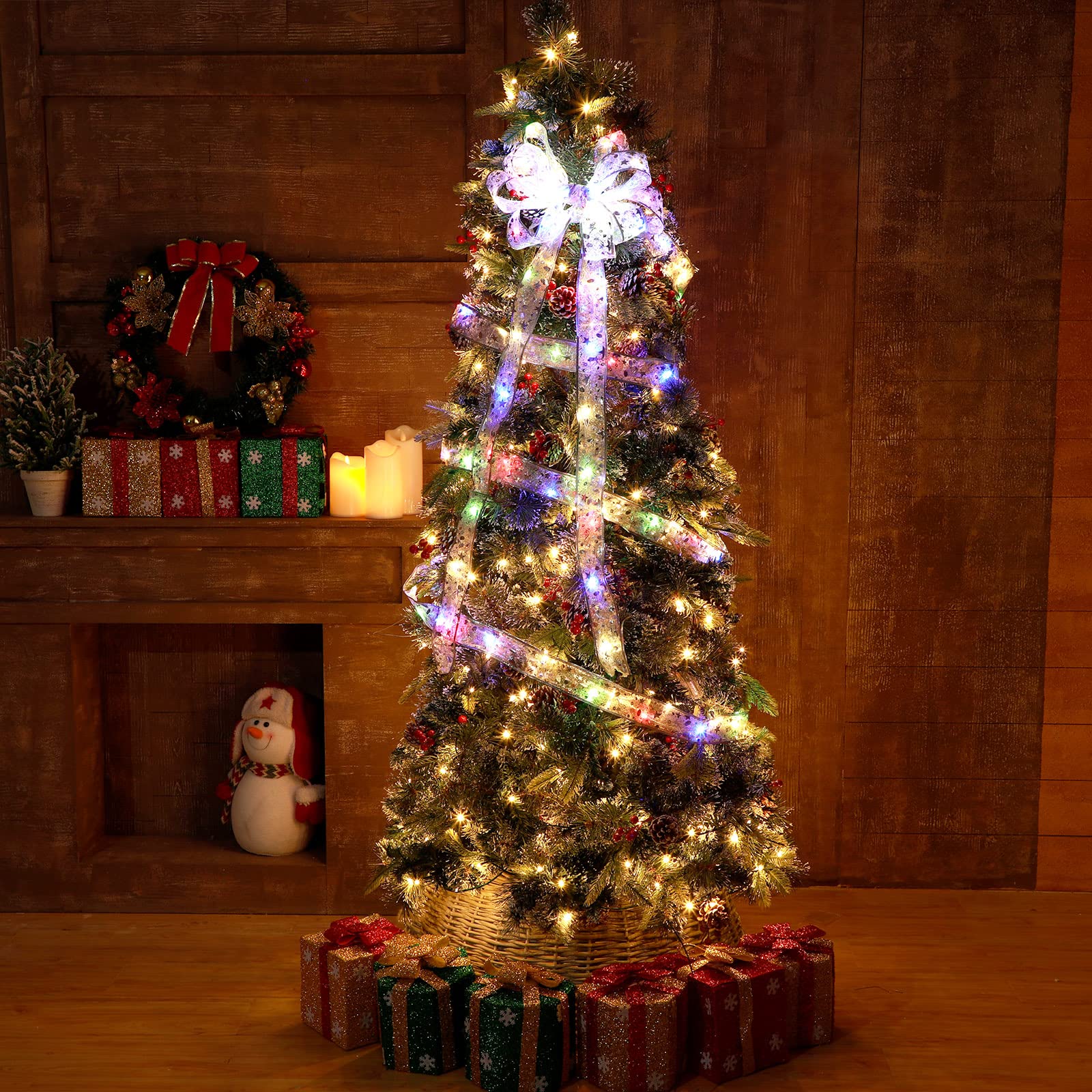 Xinlie Nastro Luminoso LED Per Albero Di Natale - 5 Metri, 50 LED, Alimentazione A Batteria, Caldo, Oro - Decorazioni Per Feste E Matrimoni