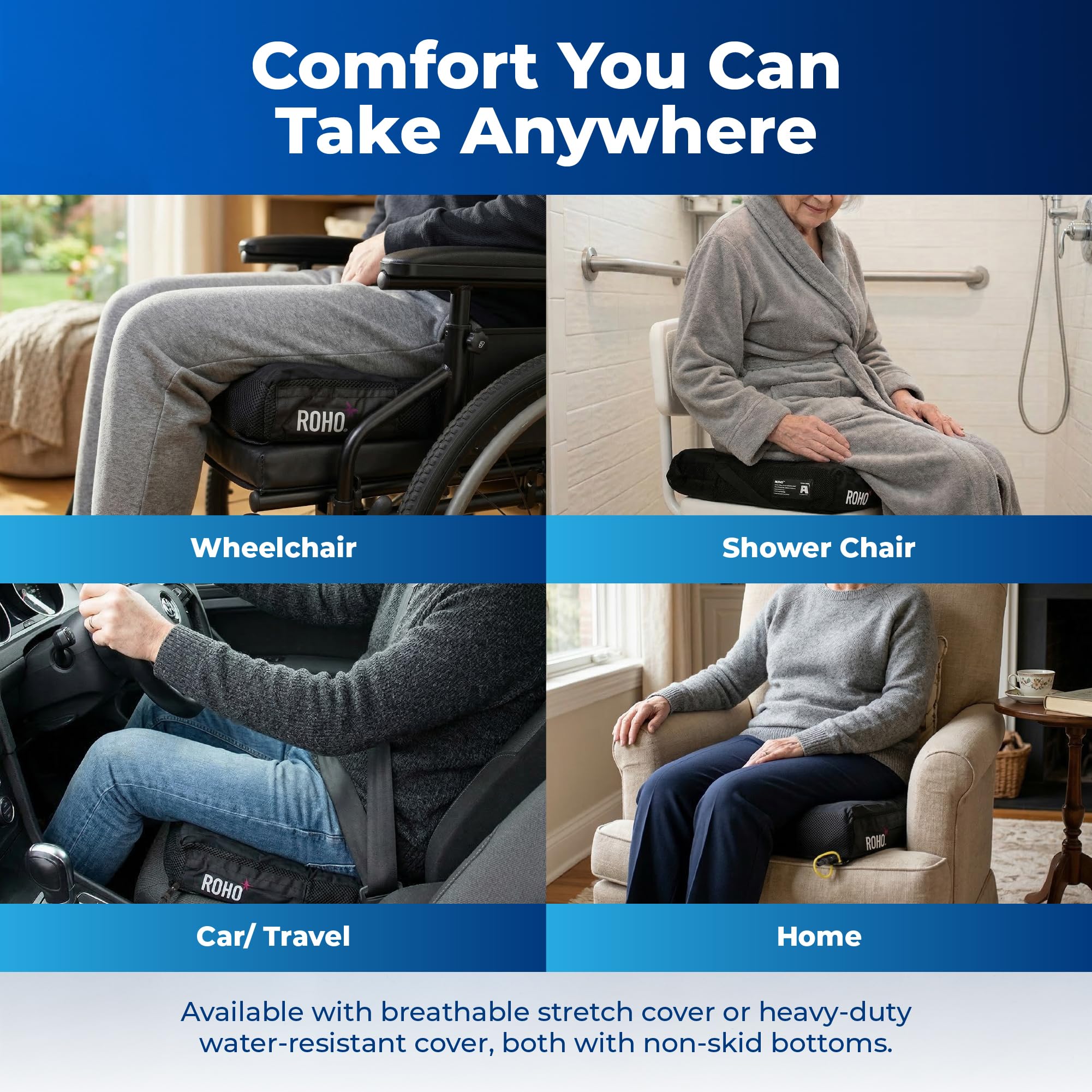 ROHO High Profile Air Cell Wheelchair Cushion 16-17 x 16-17 Standard Cover product thumbnail 6