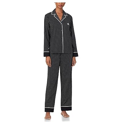 Lauren Ralph Lauren Woven Notch Collar Long Pant Pajama Set Women