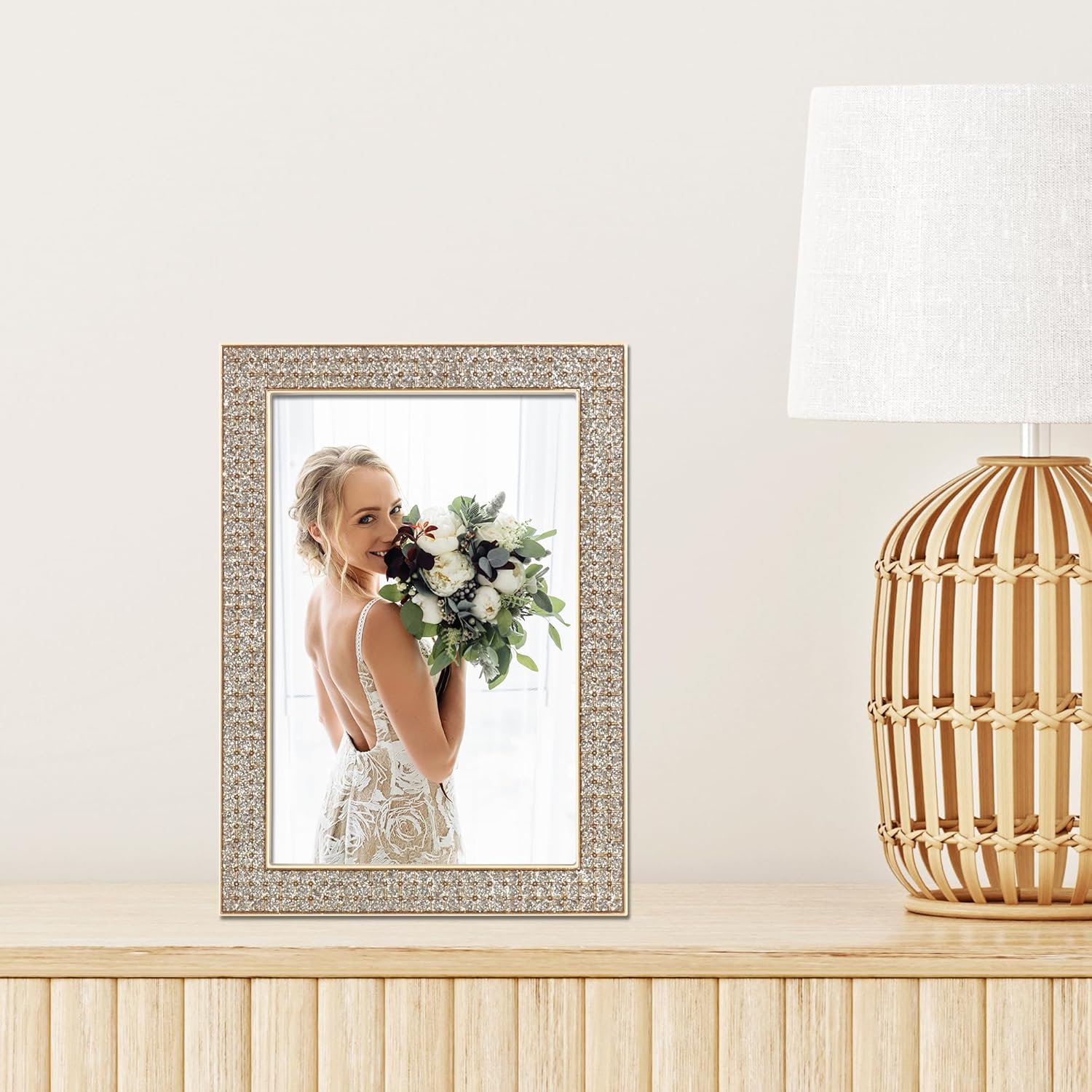 Lawrence Frames Lawrence Royal Designs 4x6 Turner Gold and Glitter Metal Picture Frame
