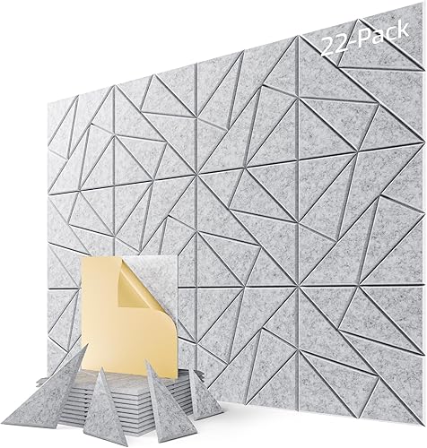 Miniatura 82 de Paquete de 12 paneles acústicos autoadhesivos, paneles de espuma de alta densidad a prueba de sonido de 12 x 12 x 0.4 pulgadas para paredes, paneles