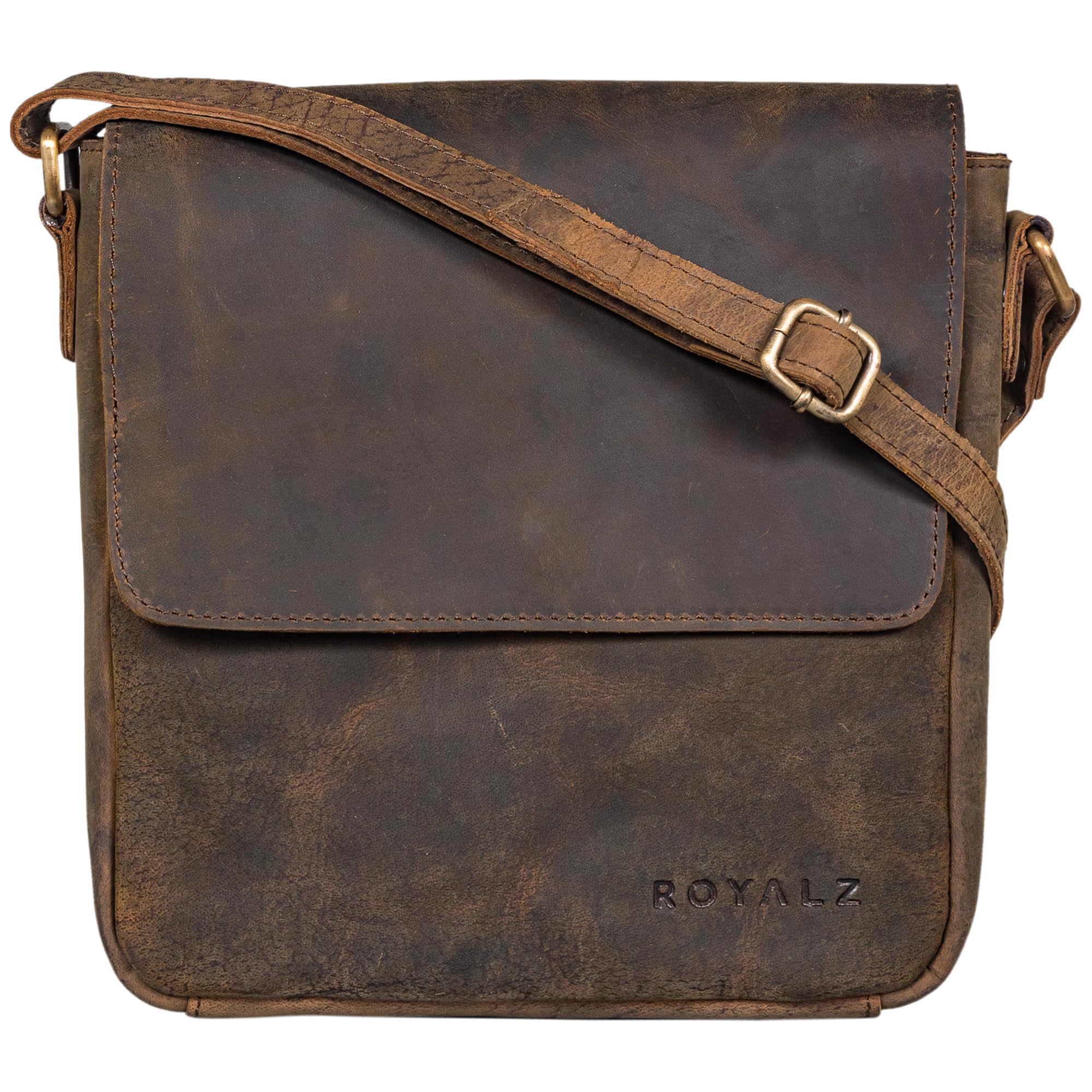 ROYALZ 'Illinois' Borsello Uomo Tracolla Pelle - Borselli Moderna in Stile Vintage - Borsa Piccola Messenger in Vera Cuoio