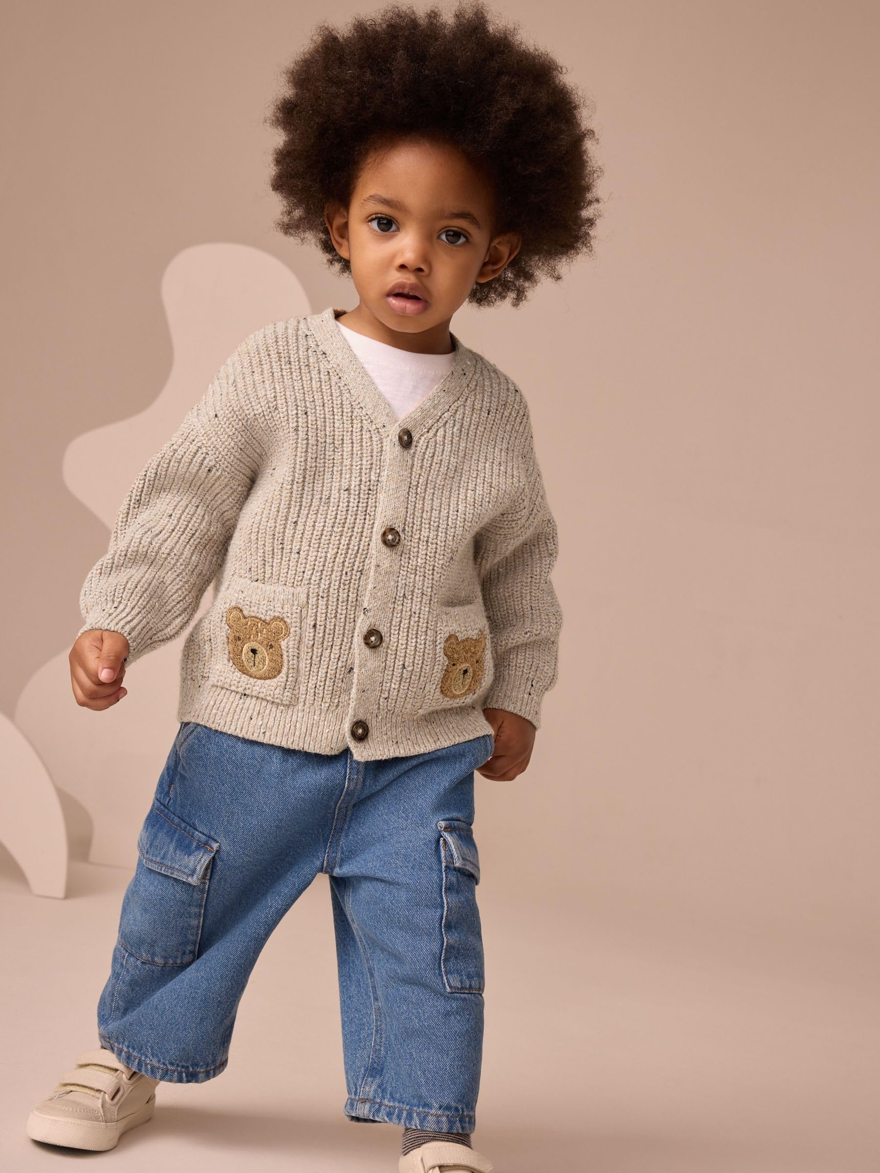 NEXT Jungen Standard Strickjacke aus 100% Baumwolle mit Figuren 62-122