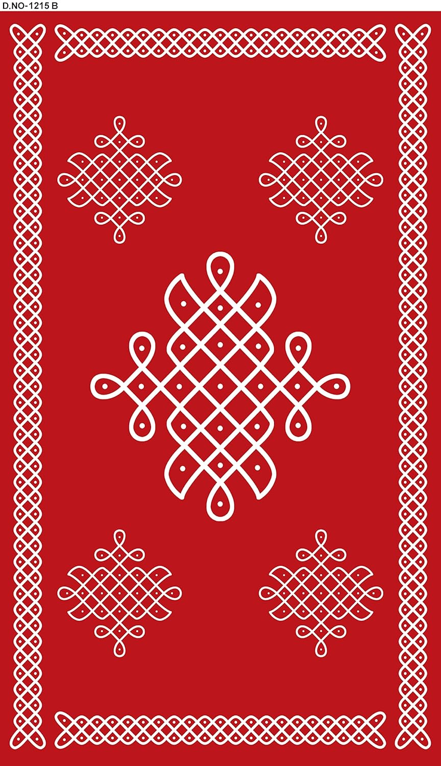 Buy TENTINDIA RED COLOUR MUGGU BORDER WITH MUGGU RANGOLI DESIGN
