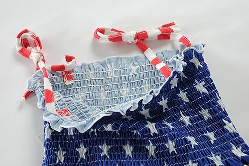 Miniatura 4 de CM-Kid Vestido de bandera estadounidense para niñas pequeñas, vestidos patrióticos del 4 de julio, ropa de Estados Unidos, Día de la Independencia,