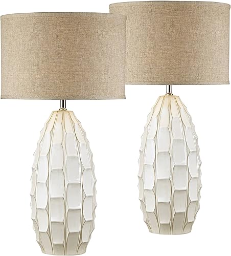 Miniatura 2 de Possini Euro Design Cosgrove - Juego de 2 lámparas ovaladas de 32 3/4 pulgadas de alto, grandes, de mediados de siglo, modernas y costeras, para