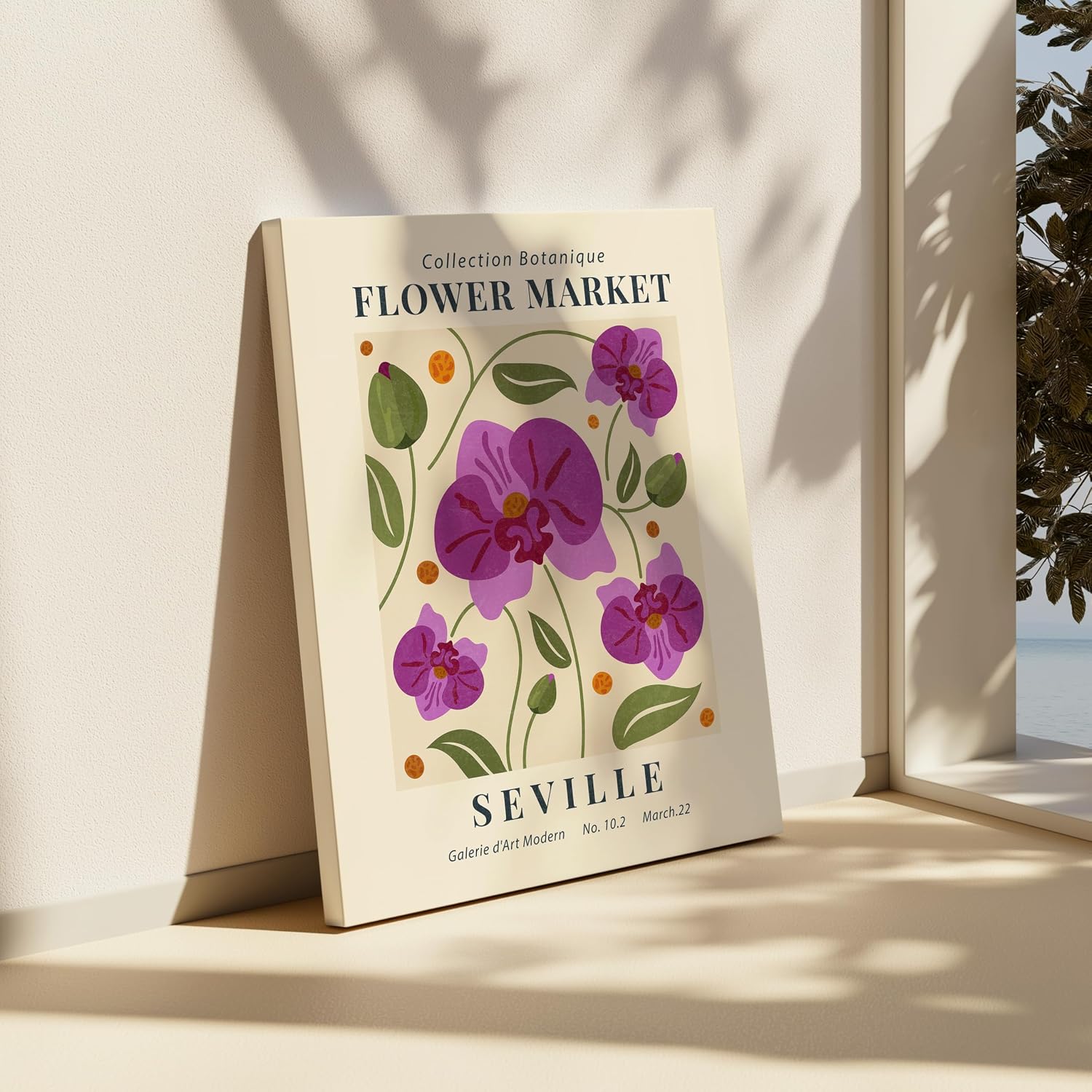 Poster Master Vintage Flower Market Canvas - Retro Seville Print - Floral Art - Gift for Men, Women & Florist - Chic Wall Decor for Living Room, Office or Flower Shop - 8x10 STRETCHED Canvas