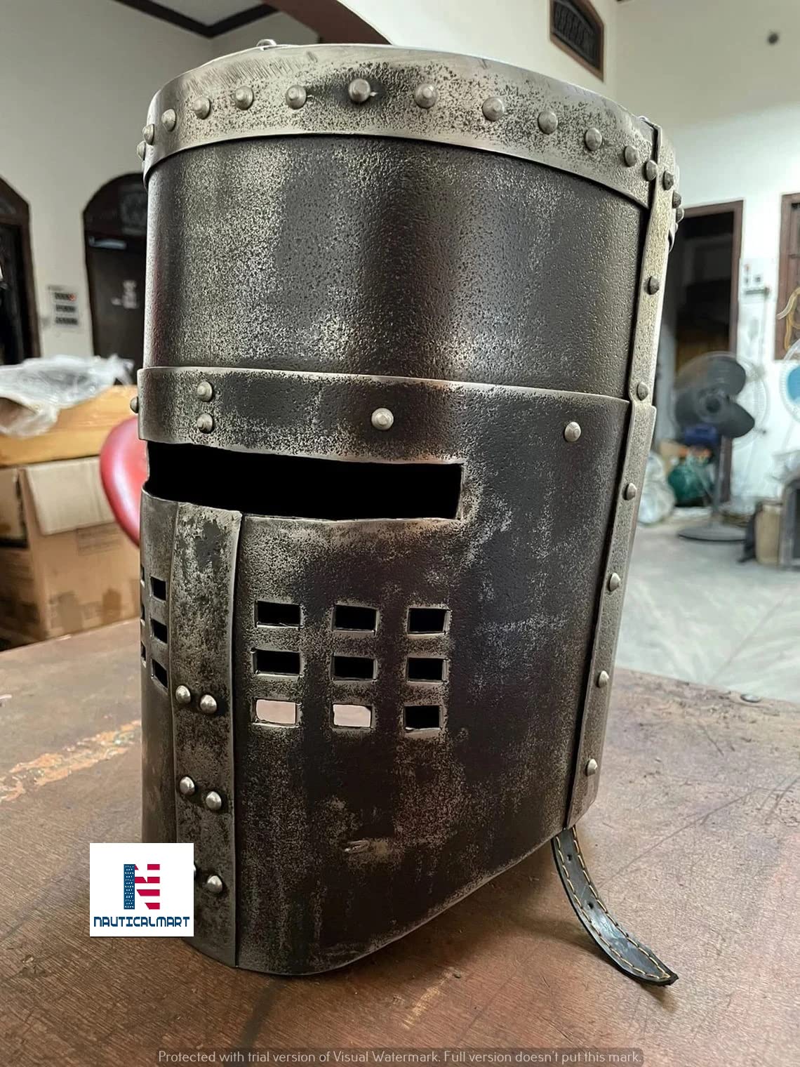 Black Knight Monty Steel Iron Helmet Halloween Costume Museum Quality Metal