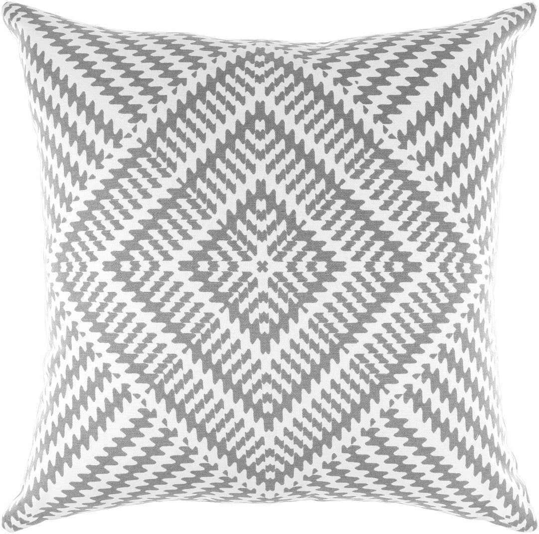TreeWool Kaleidoscope Accent 20x20 Set of 2 Spring Summer Decorative Throw Pillow Covers 100% Cotton Home Decor Pillowcases for Sofa Living Room Couch (Sleet Gray)