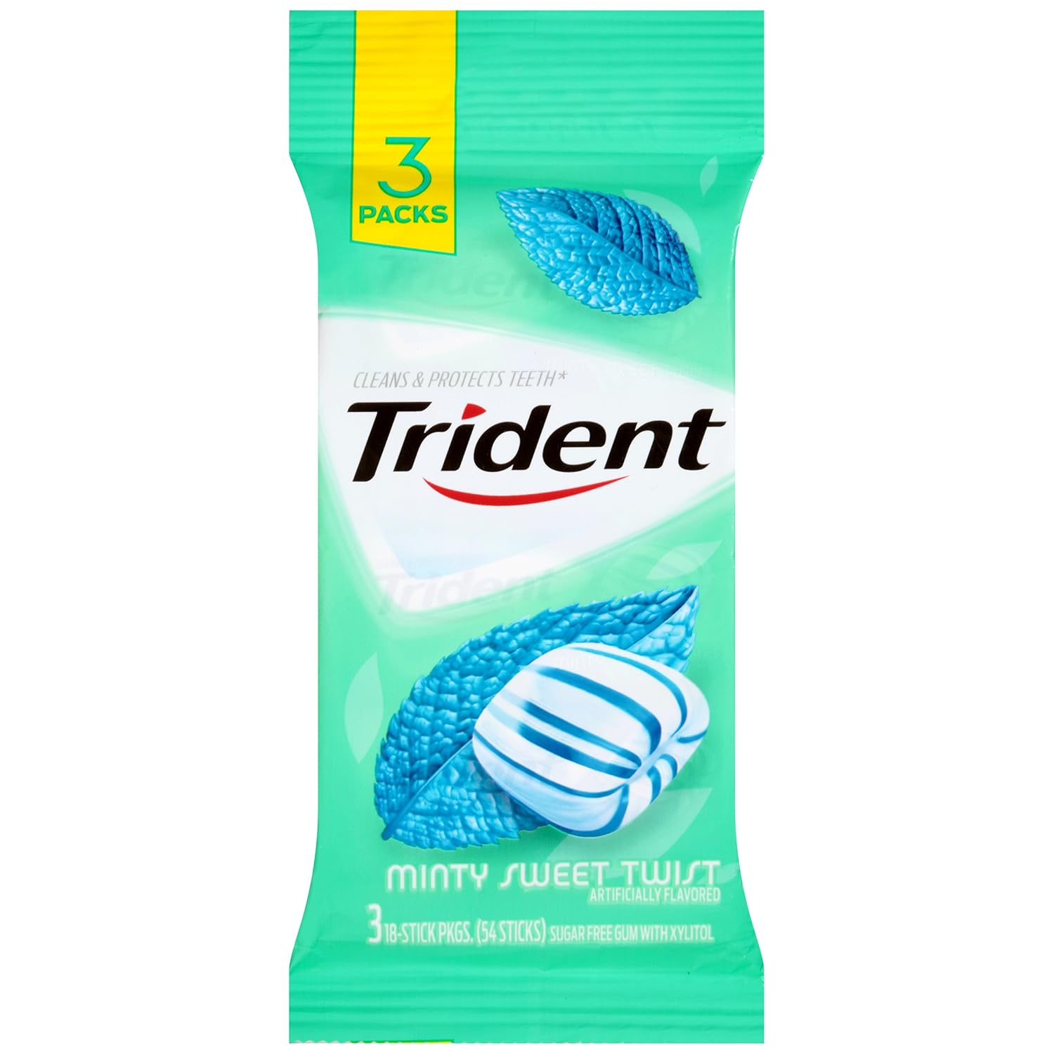Trident Sugar Free Gum (Minty Sweet Twist, 54Piece, 20