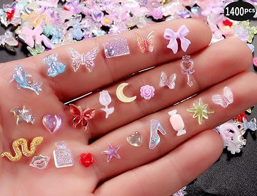 Miniatura 7 de 800 dijes de uñas 3D de mariposa 3D, dijes de uñas Y2K, accesorios de uñas para arte de uñas, diamantes de imitación para uñas acrílicas,