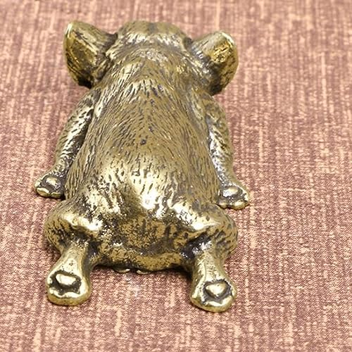 Miniatura 5 de AOBRICON Estatuillas miniatura de cachorro de Corgi galés de cobre puro de latón animal perro ornamento de escritorio decoración pisapapeles té