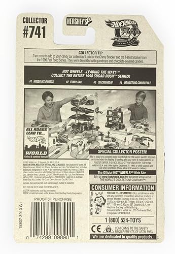 Miniatura 2 de Hot Wheels Serie Sugar Rush 1997 Mazda MX-5 Miata Convertible 14 (Gráficos de tazas de mantequilla de maní de Reese)