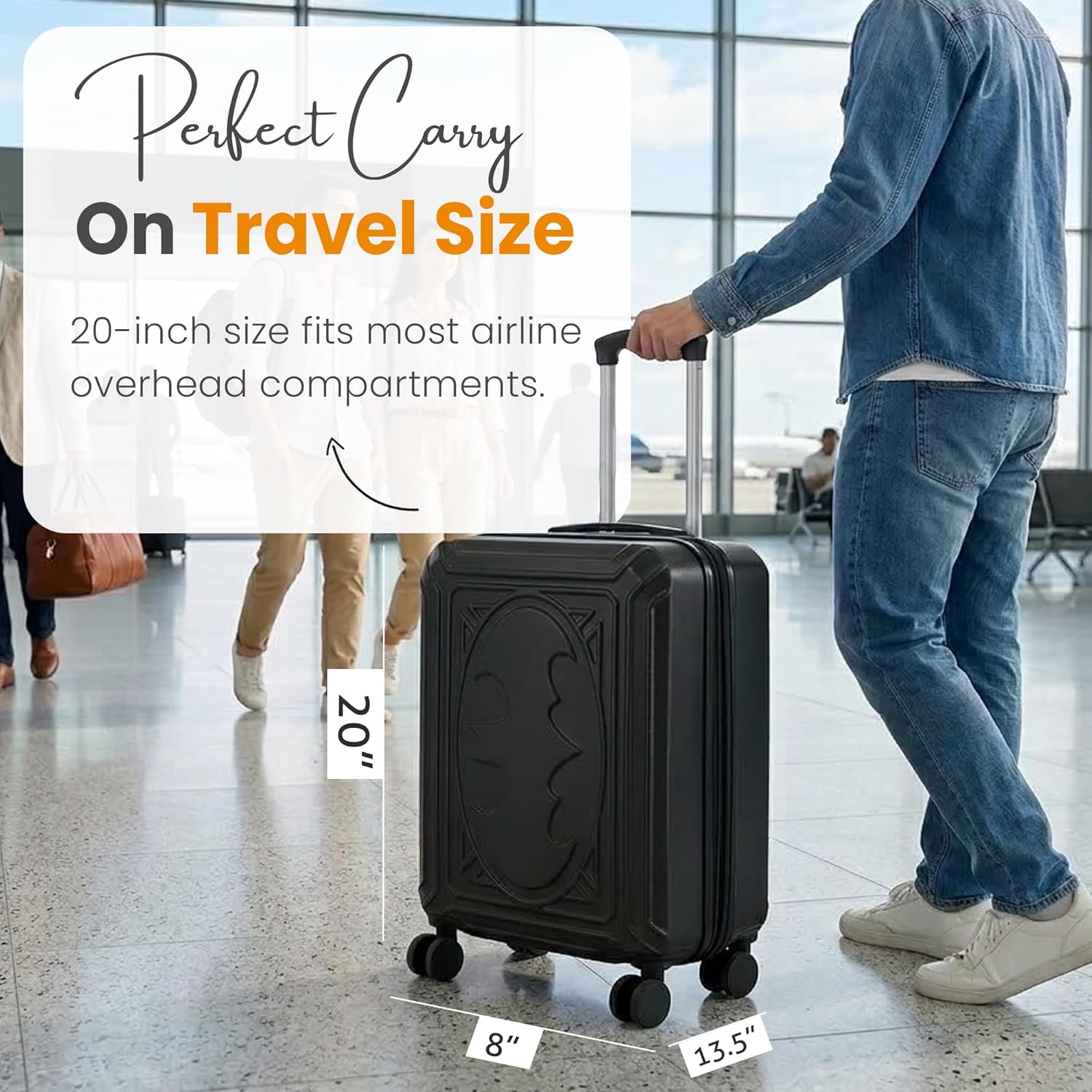 Bioworld Batman Bat Signal Weatherproof 20" Rolling Luggage