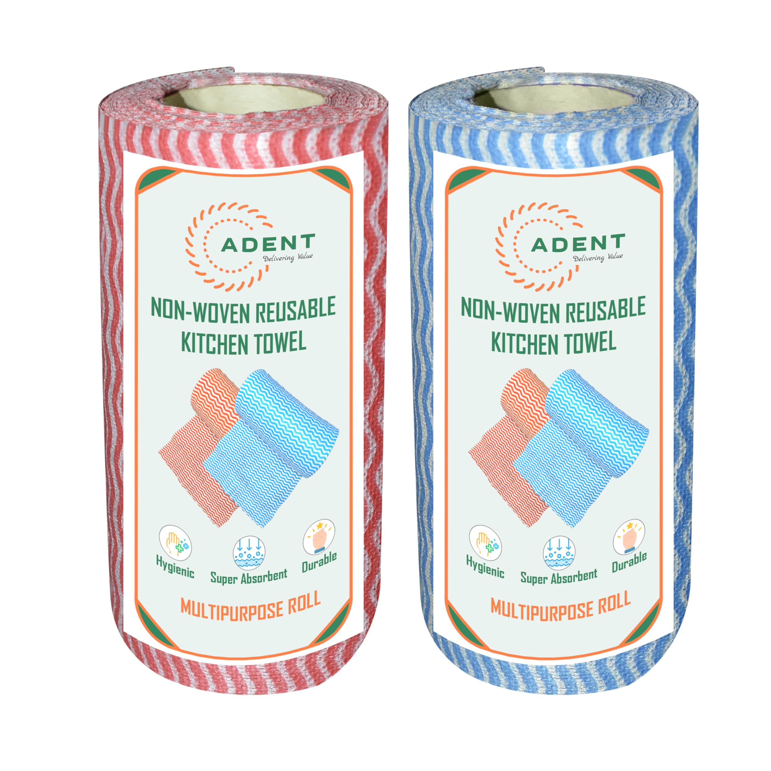 ADENT - Non Woven Reusable Kitchen towel/tissue, Multipurpose Roll - Pack of (2) (B0CVL7KPDW) Amazon Price History, Amazon Price Tracker