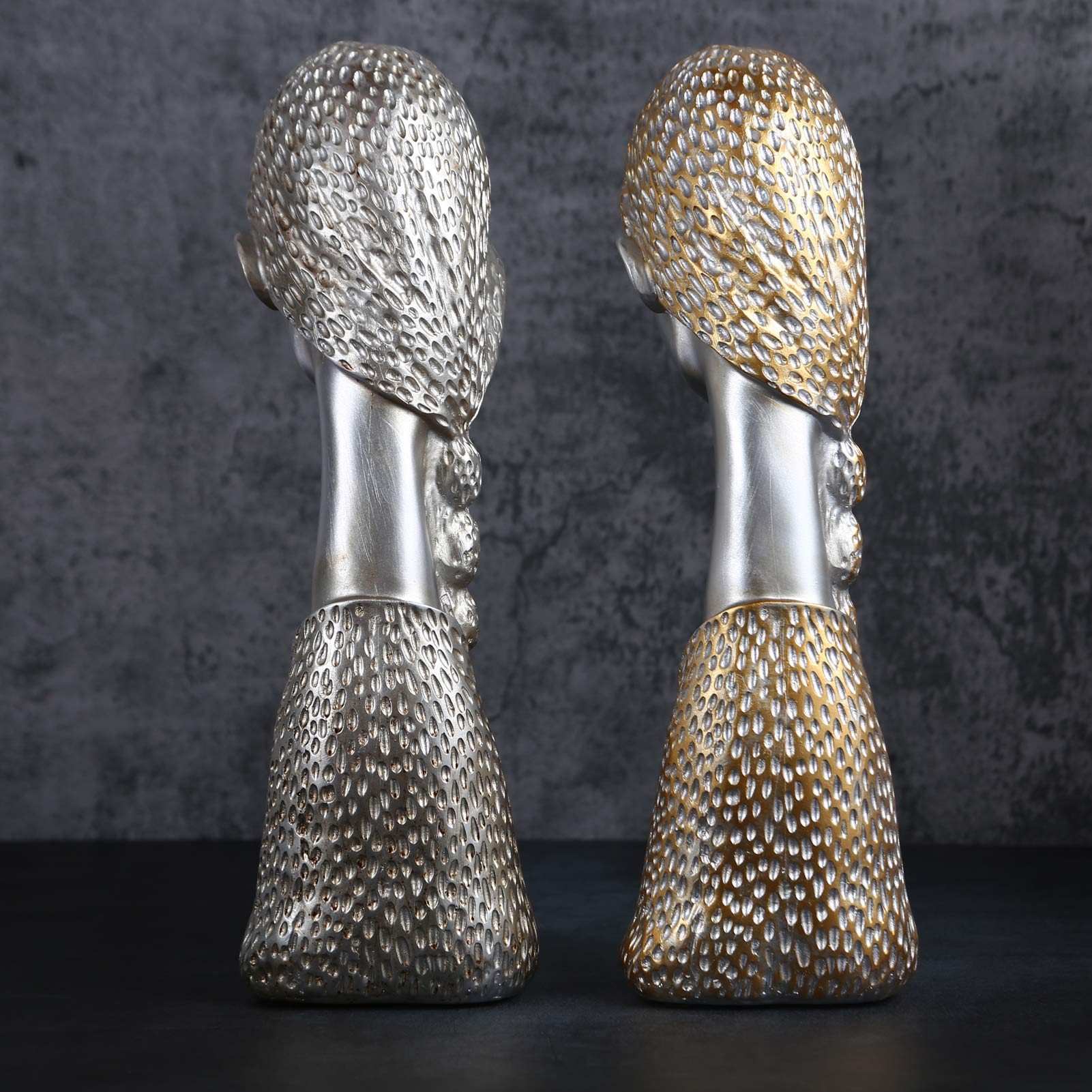 Estatua Moderna Figuritas Art Deco Damas, Mujeres en Oro/Plata Estatuas de Niña Artesanías de Resina de Gran Tamaño, Plata