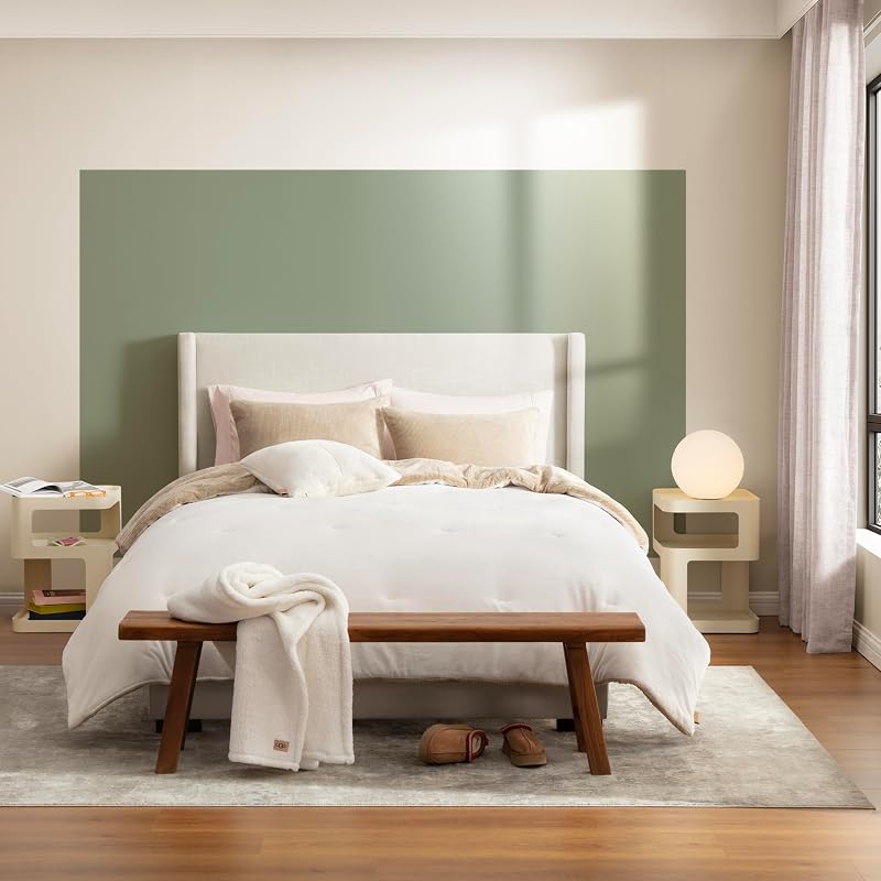 UGG Remina Queen Comforter Set with Throw Blanket & Pillow, 5-Piece, Beige image 4