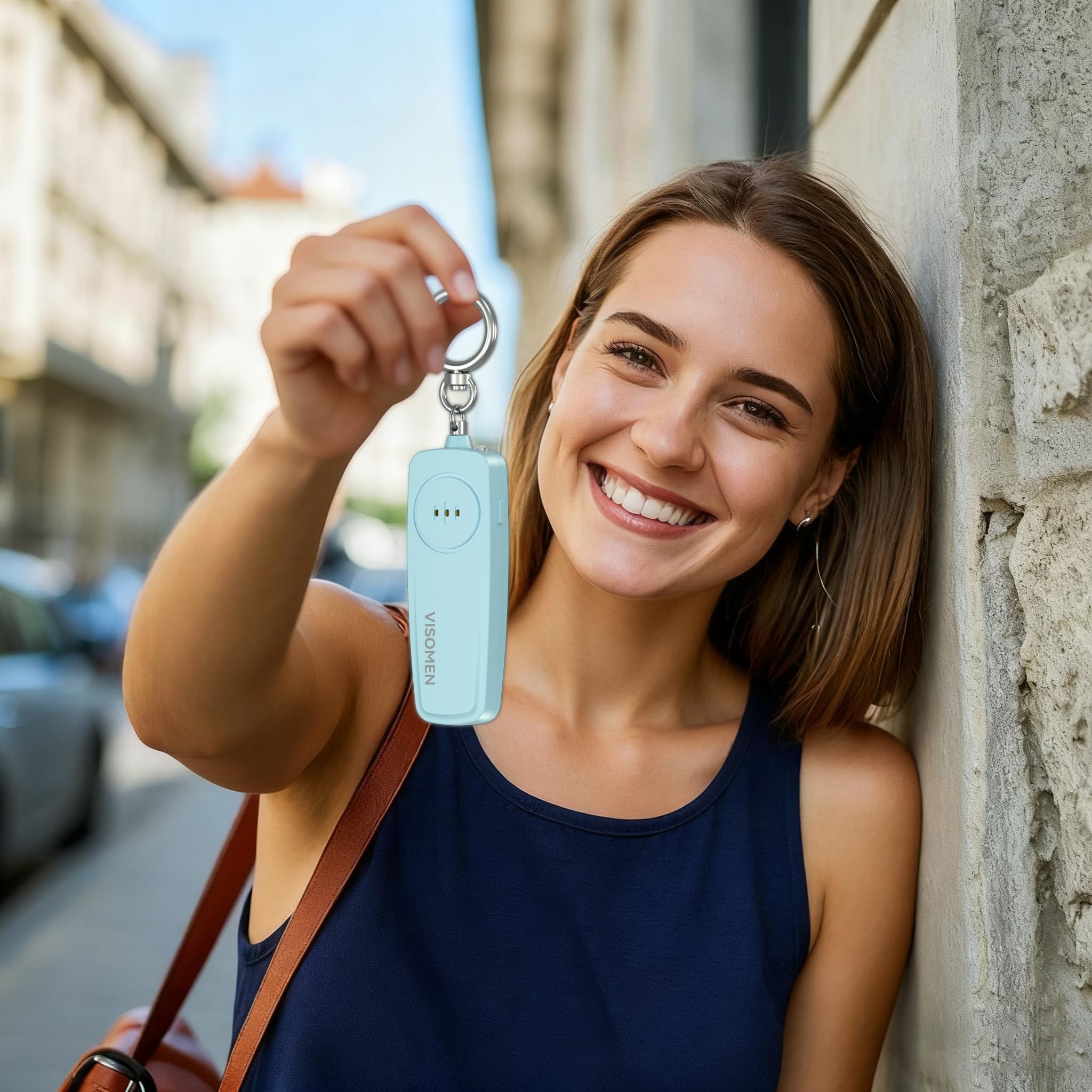 Llavero de alarma de seguridad personal, sirena fuerte con luz LED intermitente, dispositivo de seguridad de emergencia portátil, regalos para mujeres, niños, regalos para ancianos, correr por