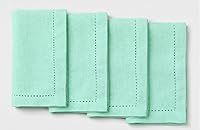 Vista 18 de Servilletas de tela de Palisa para cena con detalle de orilla y esquinas ingletadas, juego de 4 (45.7 x 45.7 cm) Azul marino - Servilletas de cena