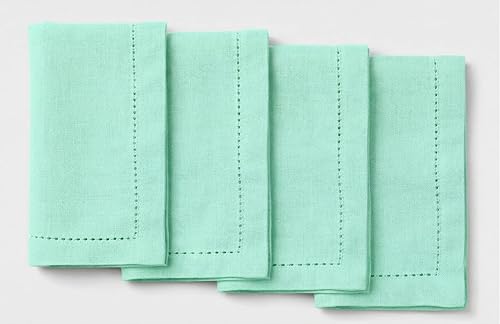 Miniatura 18 de Servilletas de tela de Palisa para cena con detalle de orilla y esquinas ingletadas, juego de 4 (45.7 x 45.7 cm) Azul marino - Servilletas de cena