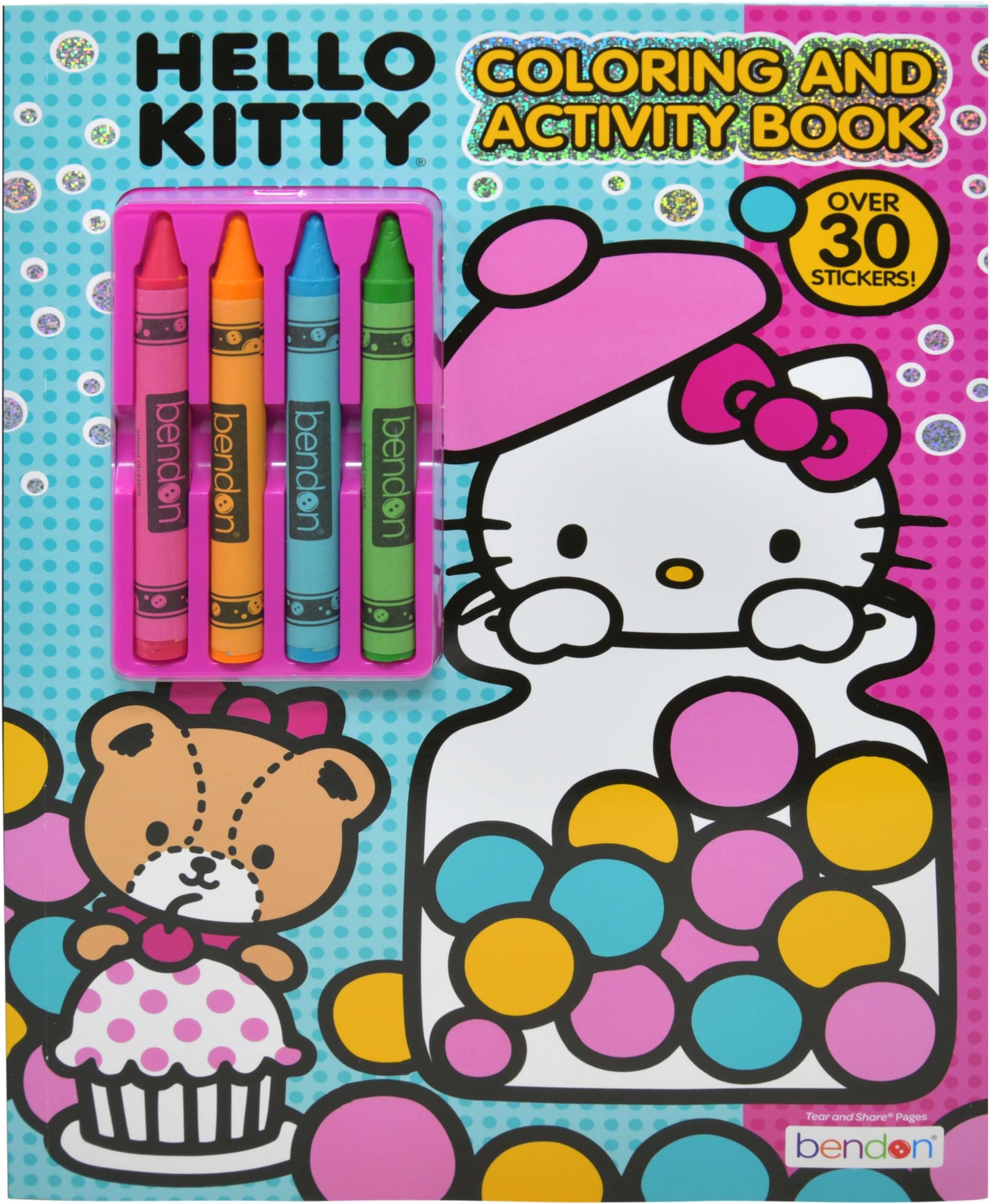 Hello Kitty Coloring Book | Hello Kitty Activity Book with 4 Crayons | Kawaii Kitty | 30 Stickers | Officially Licensed