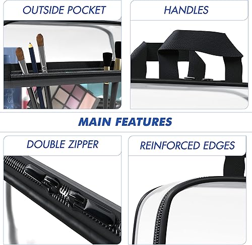 Miniatura 2 de Neceser transparente - Bolsa de maquillaje de PVC - Estuche de viaje grande transparente para cosméticos - Cubo de embalaje transparente con asa -