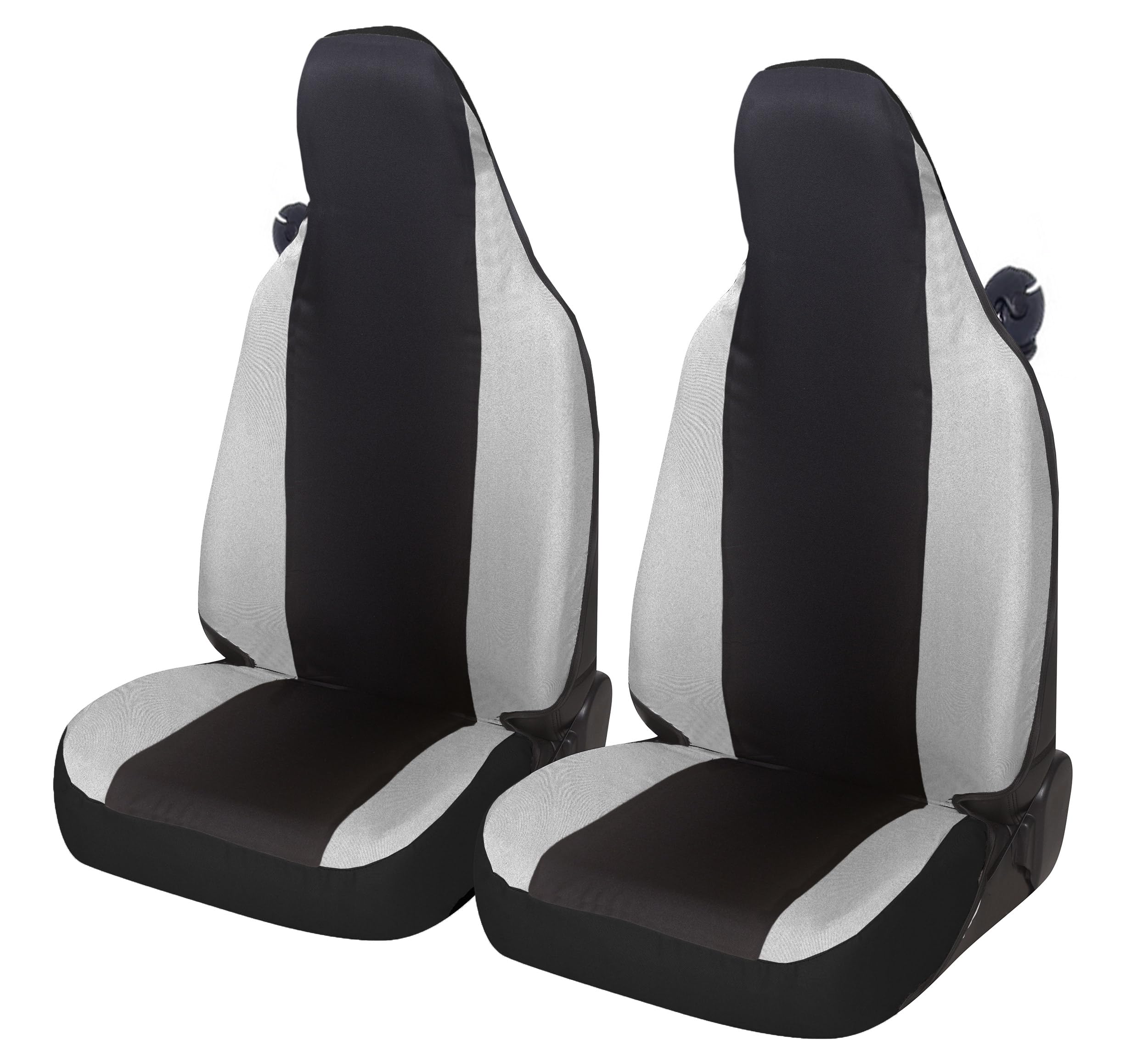 Auto Accessori Lupex Fundas de Asiento de Coche compatibles con Smart Fortwo, 450 451 y 453, 1 2 3 Serie, Tejido de polialgodón (Negro - Gris Claro)
