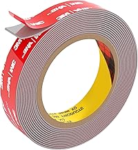 3M VHB Double Sided Tape Heavy Duty, Double Sided Mounting Tape, Waterproof Strong Mounting Adhesive Tape for LED Strip Light, Car, Home&Office Decor, Grey (15.4FT×0.78IN)