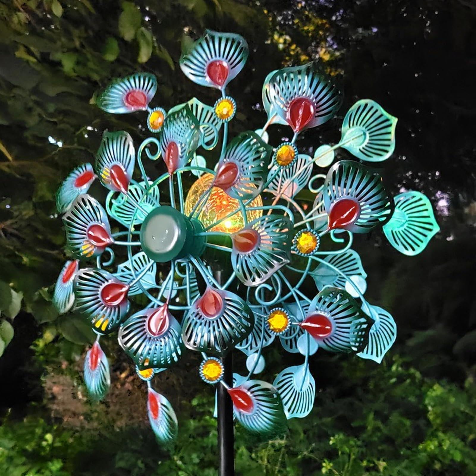 Spinner À Vent Solaire, Moulins À Vent en Métal for Cour Et Jardin