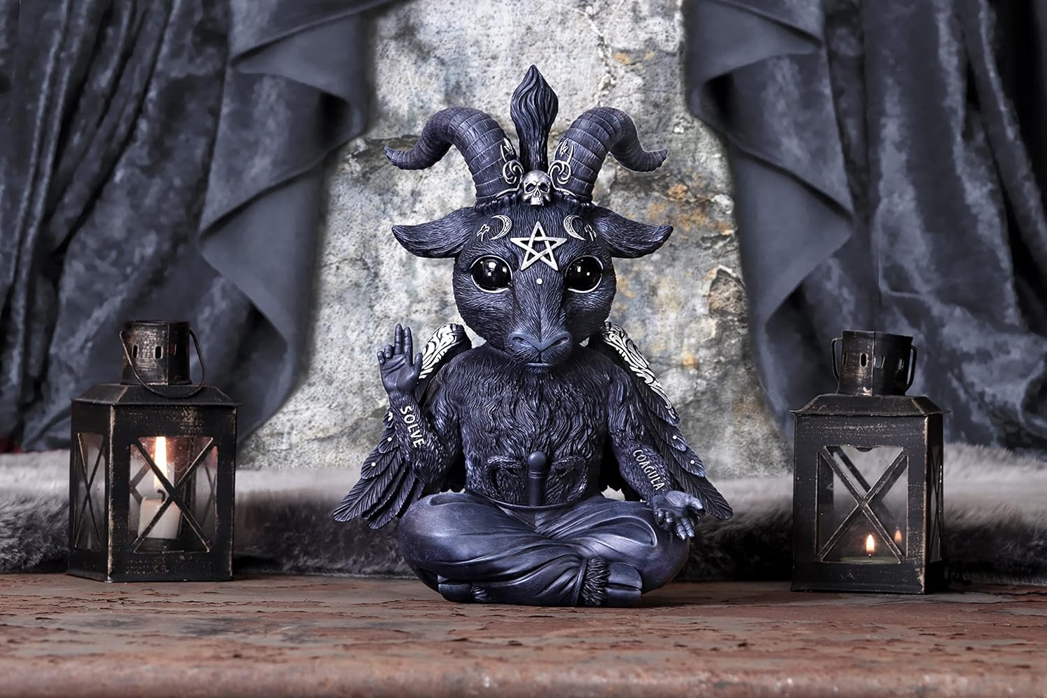 Figura Decorativa Baphoboo De Nemesis Now - 30 Cm De Resina Negra, Diseño Macabro Y Adorable, Colección Cult Cuties