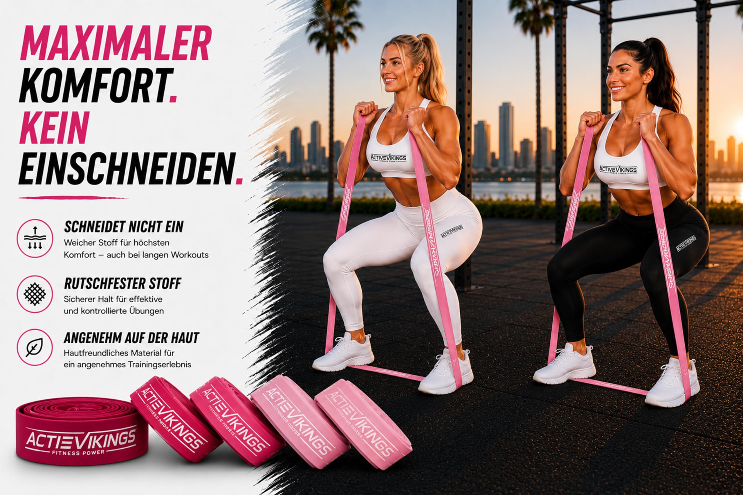 Valkyrie Edition PULL UP - Fasce elastiche per il fitness - Set ideale da 5 - fascia in tessuto per cintura di sicurezza