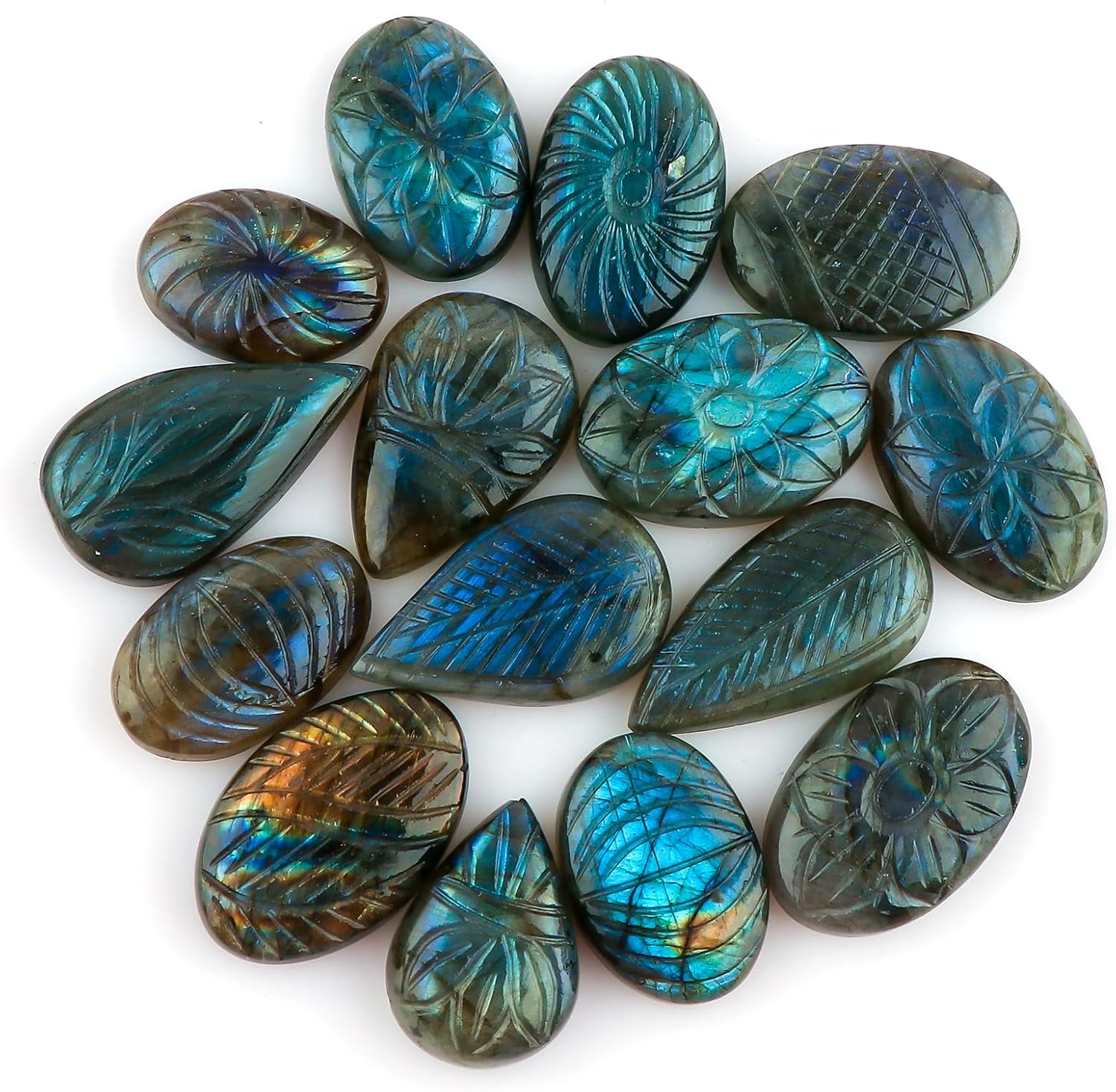 TGH Natural Gemstones Carving Wholesale Cabochons Lot, Jewelry Making Loose Gemstone, Polished Gems, DIY, Wire Wrapping, Reiki, Wikka, Healing Crystals, Bulk Gemstone Deal, Pack Of 3