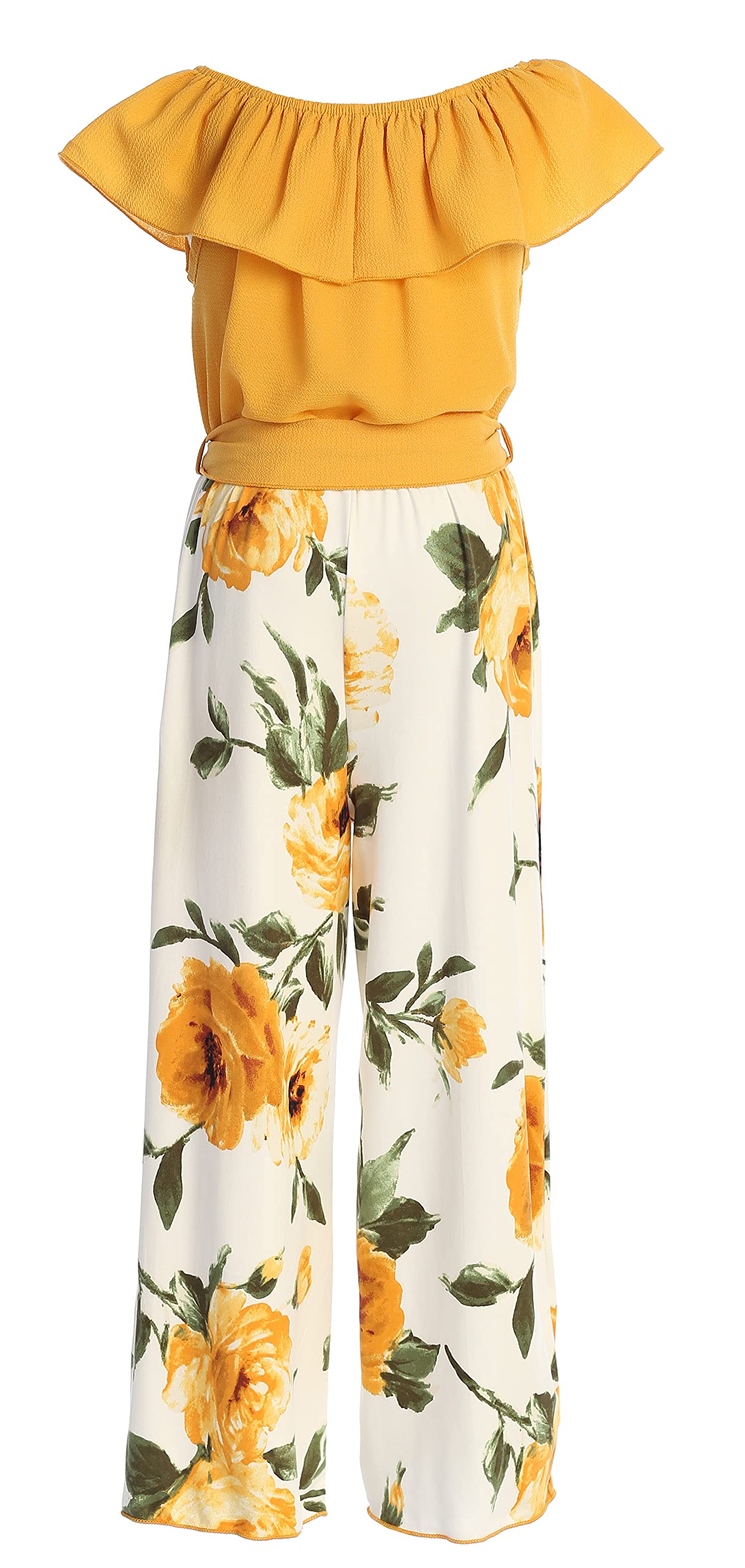 iGirlDress Strampelanzug für Mädchen, weites Bein, schulterfrei, elegant, hohe Taille, Palazzo-Hose, Jumpsuits, Größe 36-42