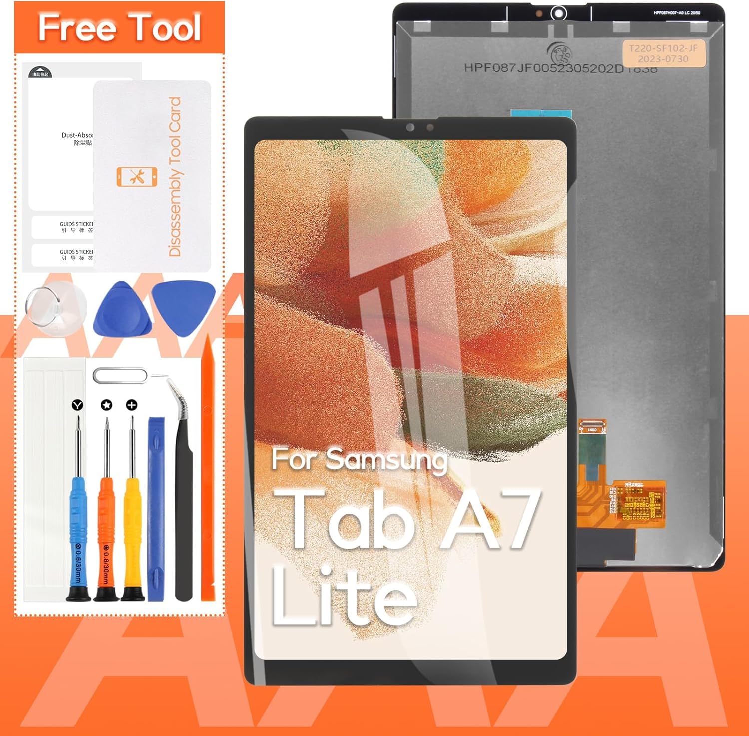 (LTE Version) Screen Replacement for Samsung Galaxy Tab A7 Lite LCD Display SM-T225 SM-T227 Touch Screen Digitizer Full Assembly,with Tools(Not for T220N)