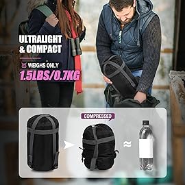 REDCAMP Ultra Lightweight Mummy Sleeping Bag for Backpacking, Hiking and Camping, Comfort for Adults Warm Weather, Hooded with Compression Sack, Purple (87x 31)