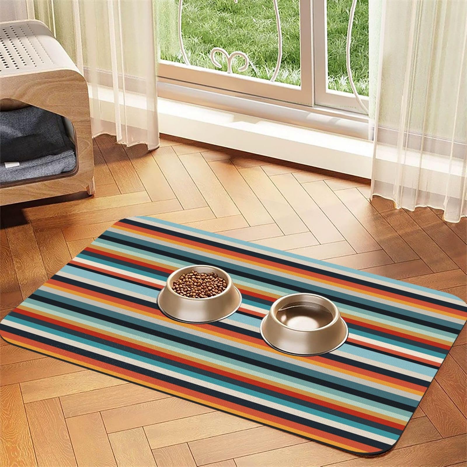 Tapis gamelle d'eau antidérapant et absorbant pour chat et chien