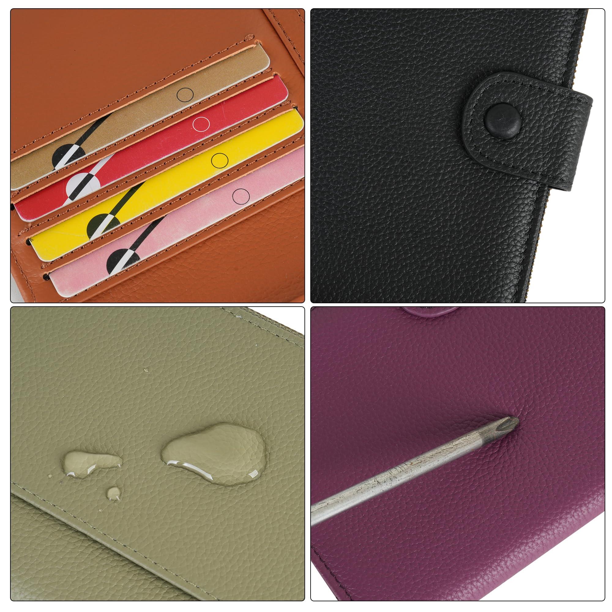 WASON Étui de Passeport Cuir Portefeuille Voyage Blocage RFID, Emplacement Passeport avec Poche à Fermeture éclair pour Carte d'identité Carte d'embarquement Billet Carte SD Essentiels Voyage (Vert)