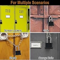 Vista 6 de Cerradura de combinación de 4 dígitos resistente a la intemperie, grillete de 4.134 in de largo, resistente a la intemperie, cerradura combinada