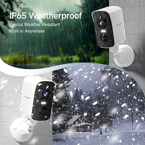 Miniatura 9 de fanxiang Cámara de seguridad inalámbrica 2K con batería recargable para exteriores, WiFi, rotación panorámica de 300, detección de movimiento AI,