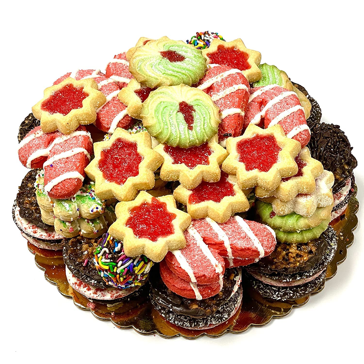 Best Cookies - 4 lb. Gourmet Christmas Cookies Platter with 100+ Cookies, Christmas Gift Baskets, Christmas Basket of Assortment Cookies for Christmas Holiday Him & Her Cookie Gifts